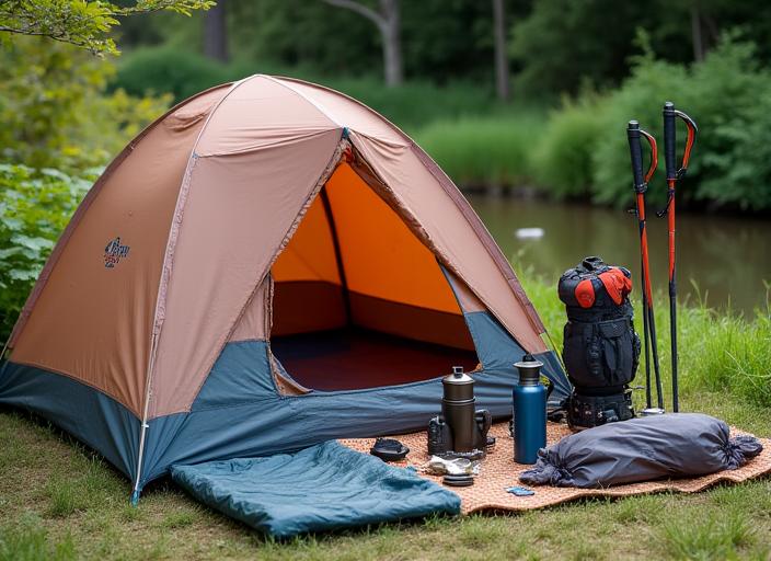 Complete camping and hiking gear set