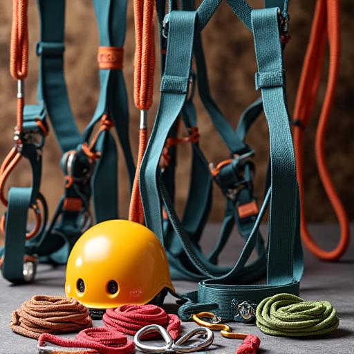 Professional climbing gear collection